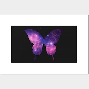 Pink and Purple Galaxy Butterfly Posters and Art